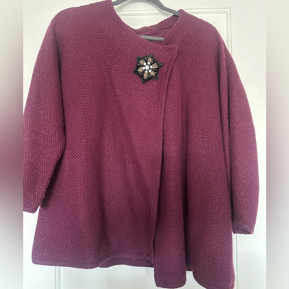 JM Collection Women's Rich Purple Sweater